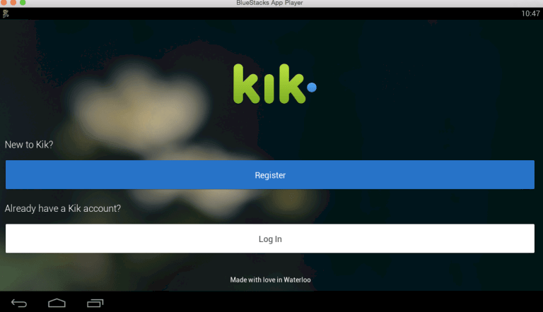 Repair Kik login problems with BlueStacks