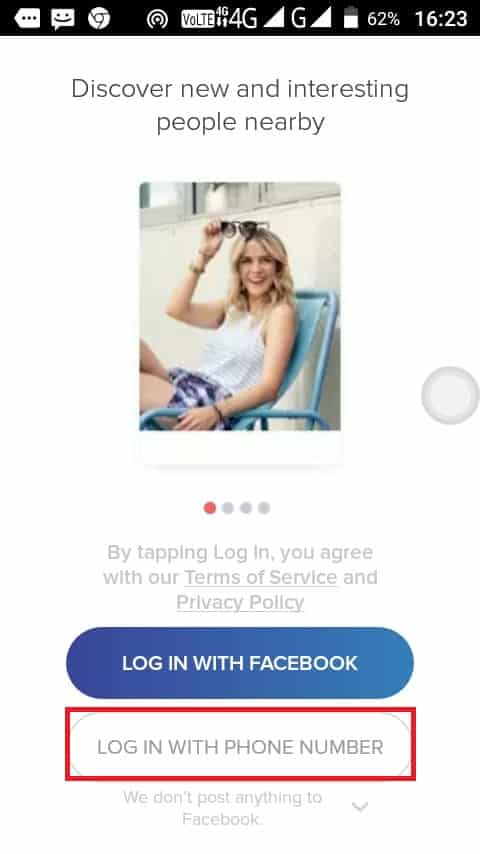 tinder login with phone number